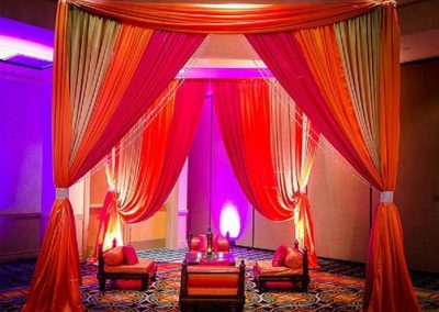 colourful draped mandap