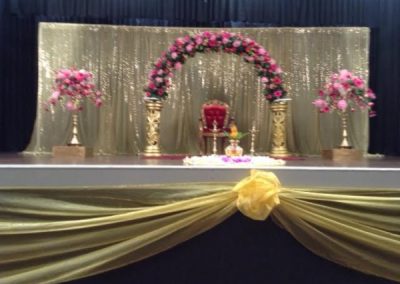 Fresh flower arrangements stage decorations