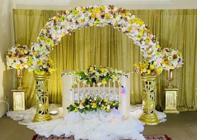 Wedding floral arch stage decoration