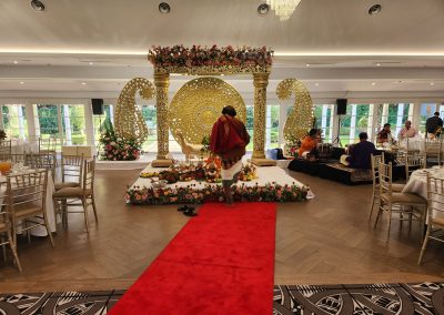 Mandap stage red carpet