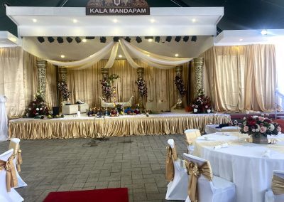 green chair bow table seating